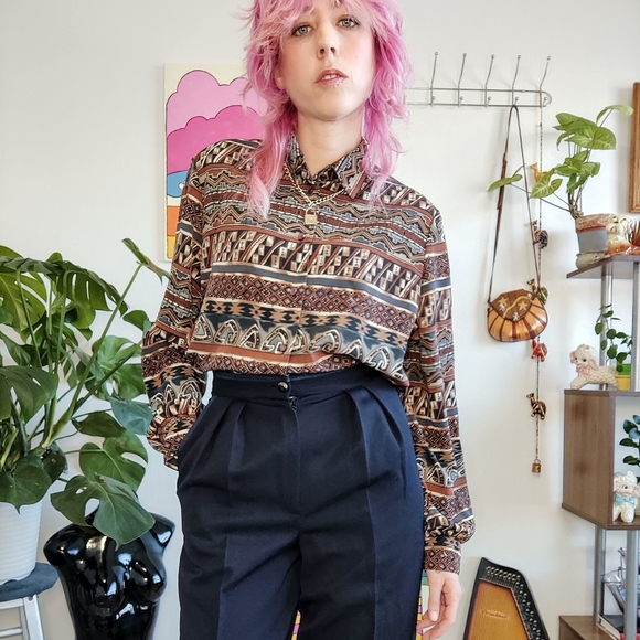 Vintage Wool Pants with "Leather" trim - Picture 12 of 12